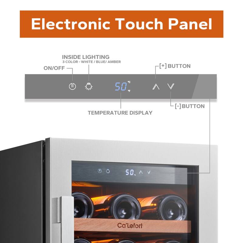 15 Inch 33 Bottle Built-in/Freestanding Wine Cooler