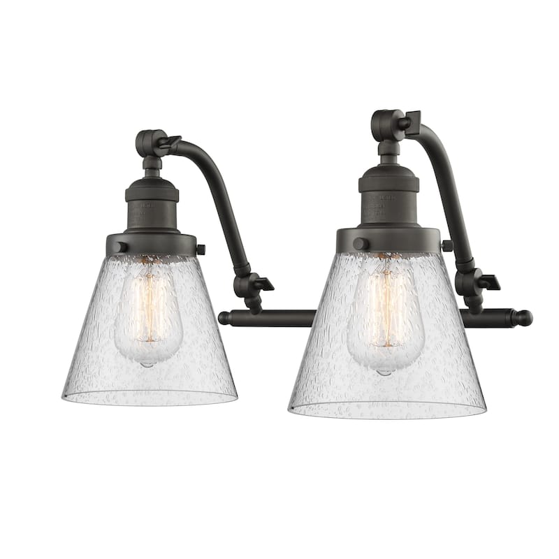 Innovations Lighting Small Cone 2 Light 18" Wide Bathroom Vanity Light - Oiled Rubbed Bronze / Seedy