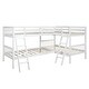 preview thumbnail 3 of 16, Twin Size L-Shaped Pine Wood Bunk Bed, Separatable to 2 L-Shaped Beds