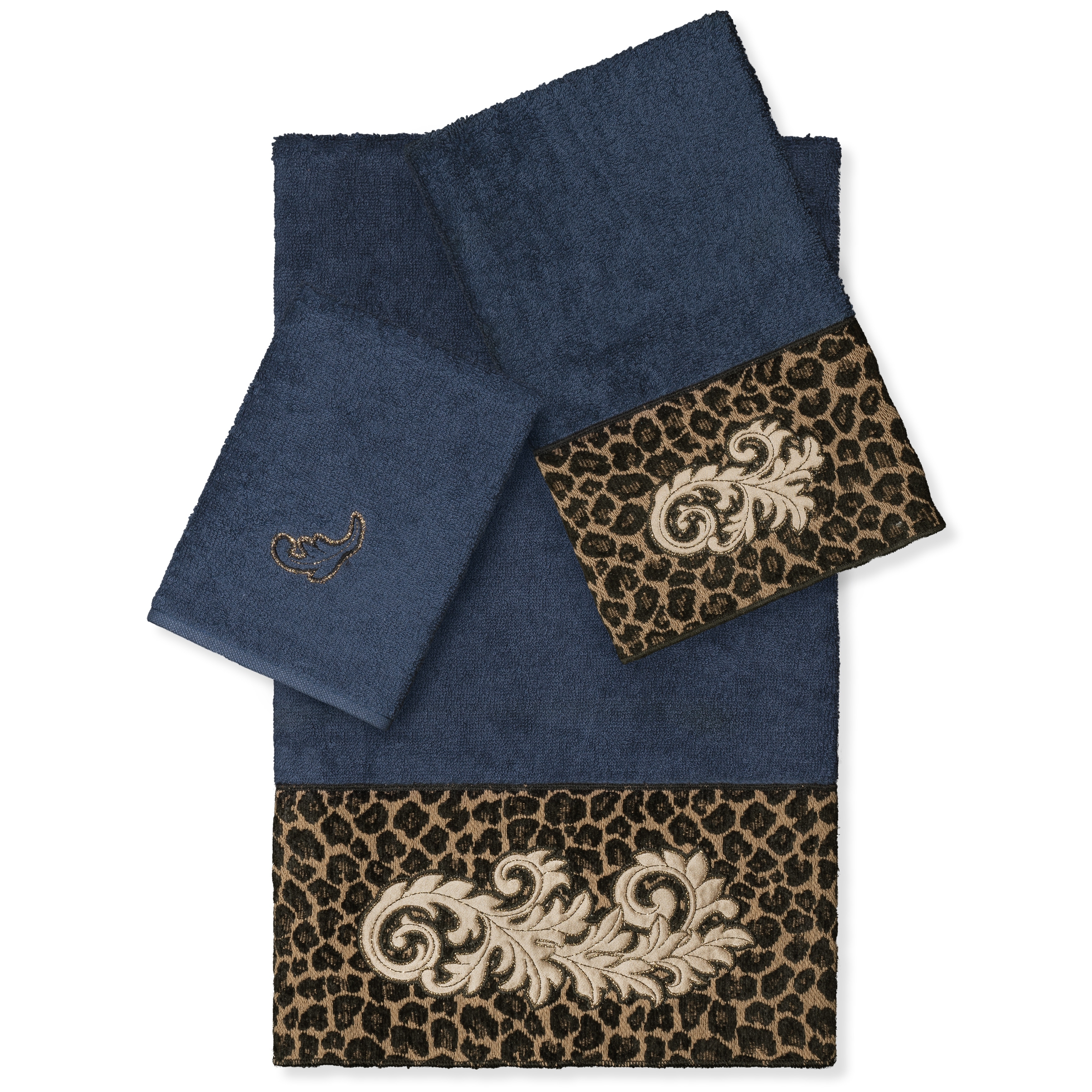 Authentic Hotel and Spa 100% Turkish Cotton April 3PC Embellished Towel Set