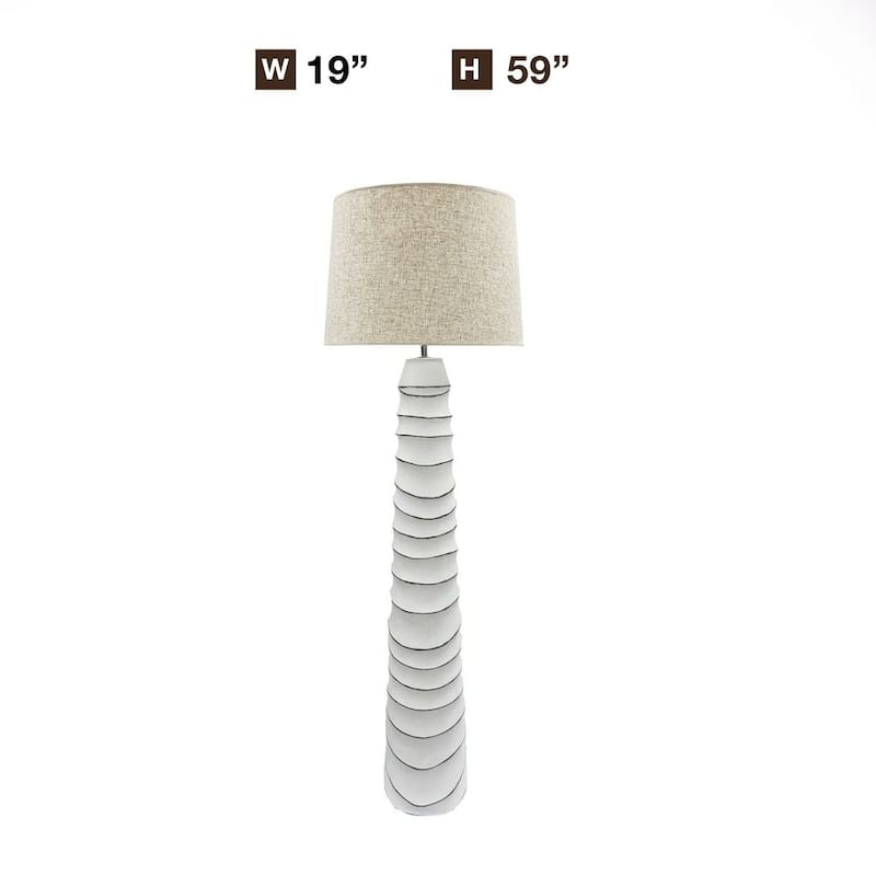 Aria Home Oblis 59" Tall Spiral Resin Floor Lamp with Linen Shade