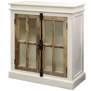 StyleCraft Tucker Two Tone Cabinet with Tempered Glass Window Pane ...