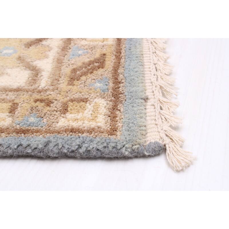 ECARPETGALLERY Hand-knotted Royal Oushak Light Blue Wool Rug - 6'2 x 8'10