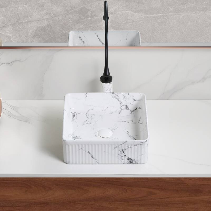 Modern Ceramic Art Basin Sink Set with Textured Surface