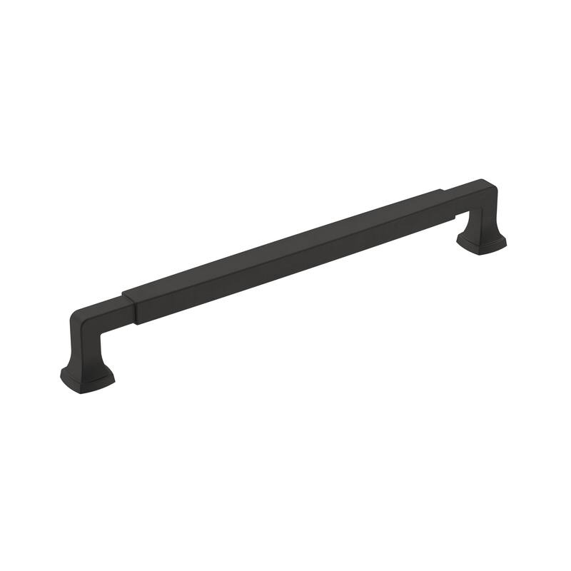 Amerock Stature Cabinet and Furniture Pull - 8-13/16 in (224 mm) Center-to-Center - Matte Black