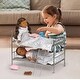 preview thumbnail 2 of 3, Badger Basket Scrollwork Metal Doll Bunk Bed with Ladder and Bedding - Silver/Pink/Stars - 20.5" x 10.5" x 16.5"