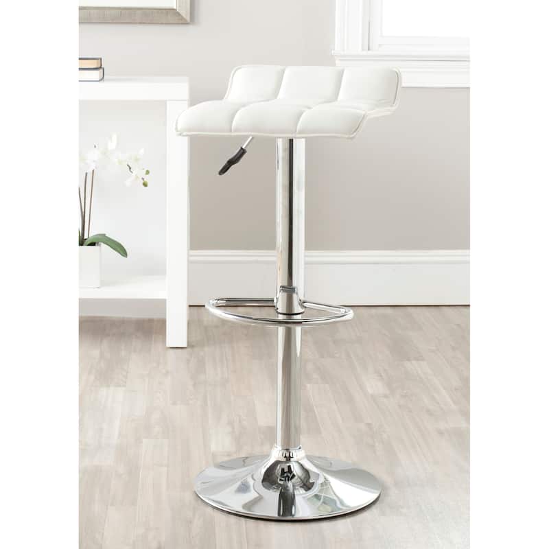 SAFAVIEH Randi White Adjustable 22.4-31-inch Swivel Bar Stool - 15.2" x 15.8" x 25.2" - 15Wx16Dx34H - White