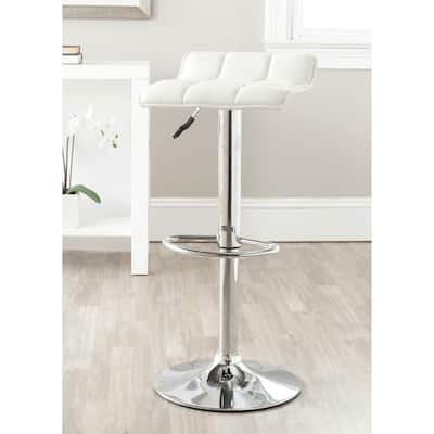SAFAVIEH Randi White Adjustable 22.4-31-inch Swivel Bar Stool - 15.2" x 15.8" x 25.2" - 15Wx16Dx34H