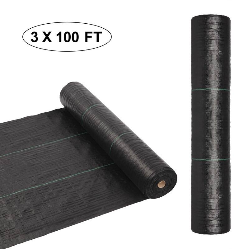 3 ft x 100 ft Black Polyethylene Weed Barrier Fabric