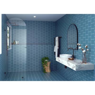 Glass Warehouse 32" x 86.75" Frameless Shower Door - Arched Single Fixed Panel