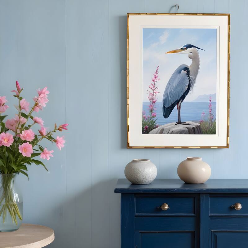 11x14 Gold Bamboo Picture Frame - UV Acrylic, Foam Board Backing, Hanging Hardware