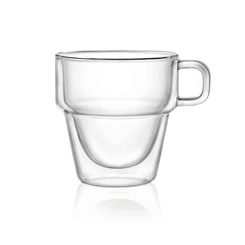 JoyJolt Stoiva Stackable Double Wall Insulated Coffee Mugs, 11.5 oz Teacup Set of 4 - 11.5 oz