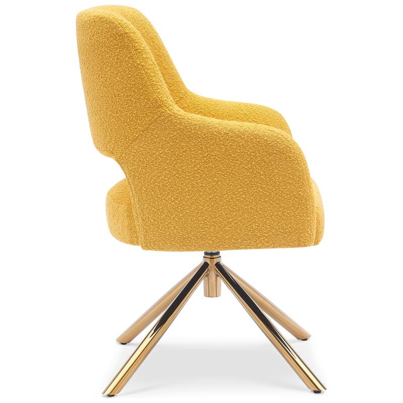 Boucle Polyester Upholstered Swivel Accent Chair - Stain Resistant (Set of 4)