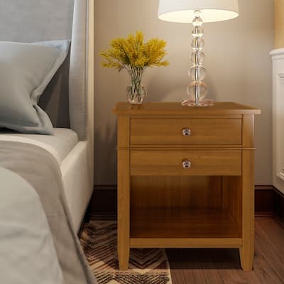 WYNDENHALL Sterling SOLID WOOD 24 inch Wide Bedside Nightstand Table