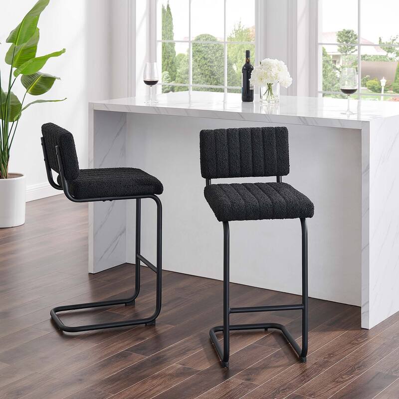 Parity Boucle Counter Stools - Set of 2 - Black Black - Set of 2