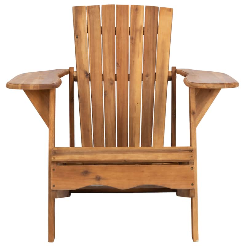 SAFAVIEH Outdoor Living Mopani Adirondack Natural Acacia Wood Chair - 33.5" W x 37.4" D x 32.7" H