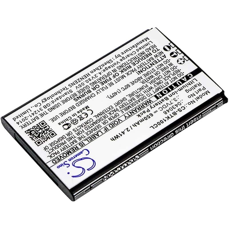 Battery for BT Elements 1K 043048 CS-BTK100CL Cordless Phone 3.7v 650mAh Li-ion - Black