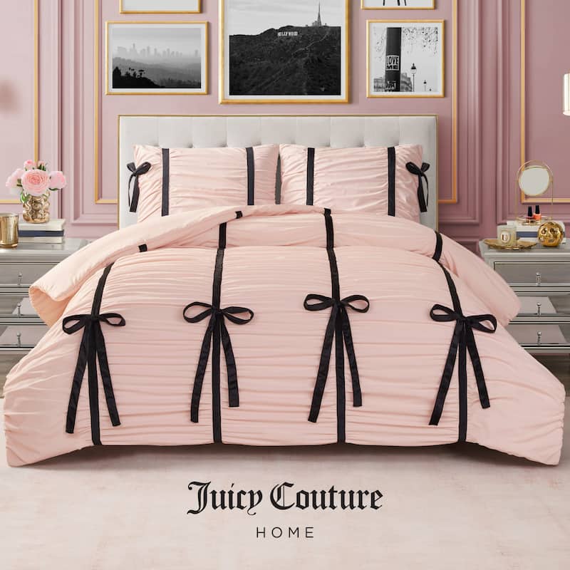 Juicy Couture Amelie Bows Ruched Comforter Sets