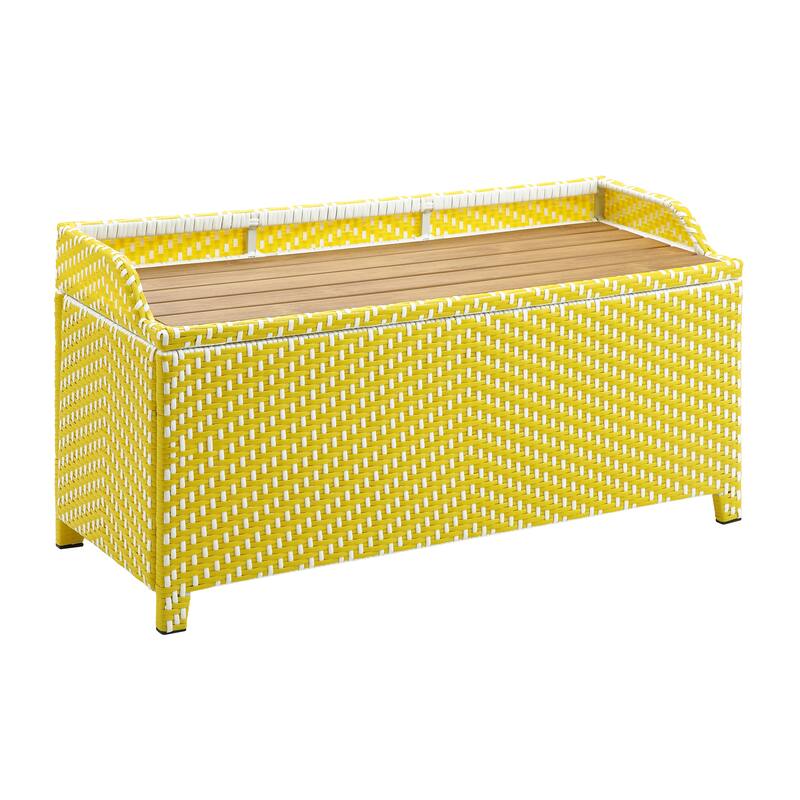 Courtnie Beach Aluminum Outdoor Poolside Storage Bench by Furniture of America