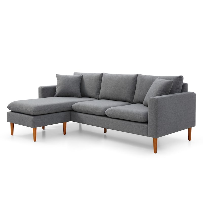 Cora Reversible Sectional - Charcoal Grey Fabric