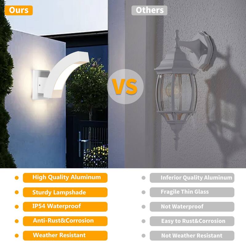 Wall Lights Outdoor Wall Sconce Modern LED Patio Porch Lights Aluminum Exterior Light Fixture Waterproof IP54 for Hallway House