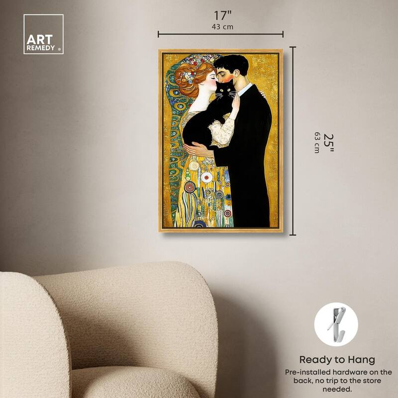 Kiss with Cat Canvas by Art Remedy