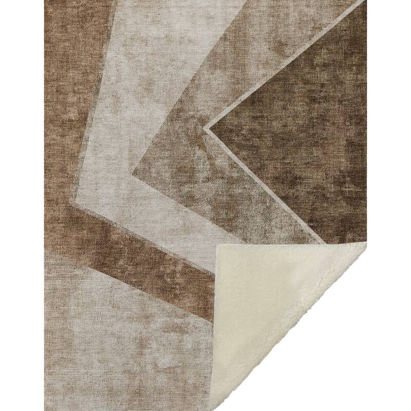 Premium Machine Washable Casual Contemporary Sherpa Throw Blanket