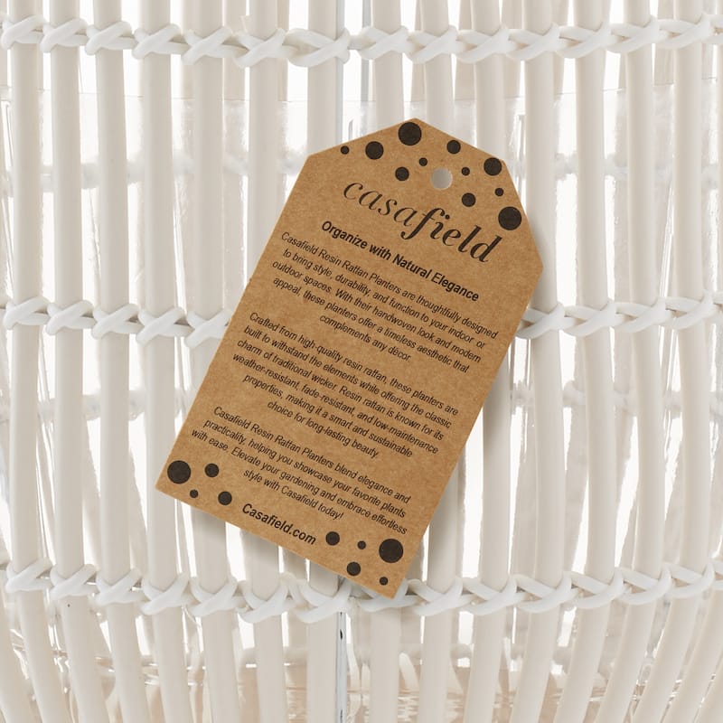 Indoor Planter with Stand Large Rattan Basket for Plants and Flowers