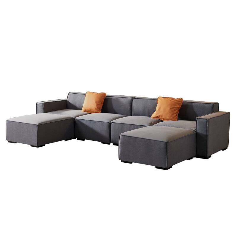 Modular Sofa with Convertible Ottoman Chaise