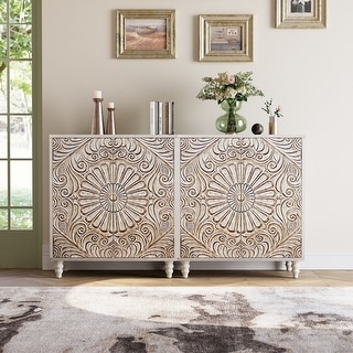 COSIEST Solid Wood Buffet and Sideboard Storage Cabinet