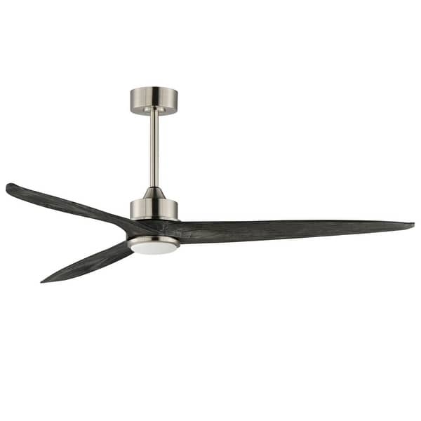 slide 2 of 2, Maxim 88834 Woodwind 80" 3 Blade Indoor LED Ceiling Fan Satin Nickel