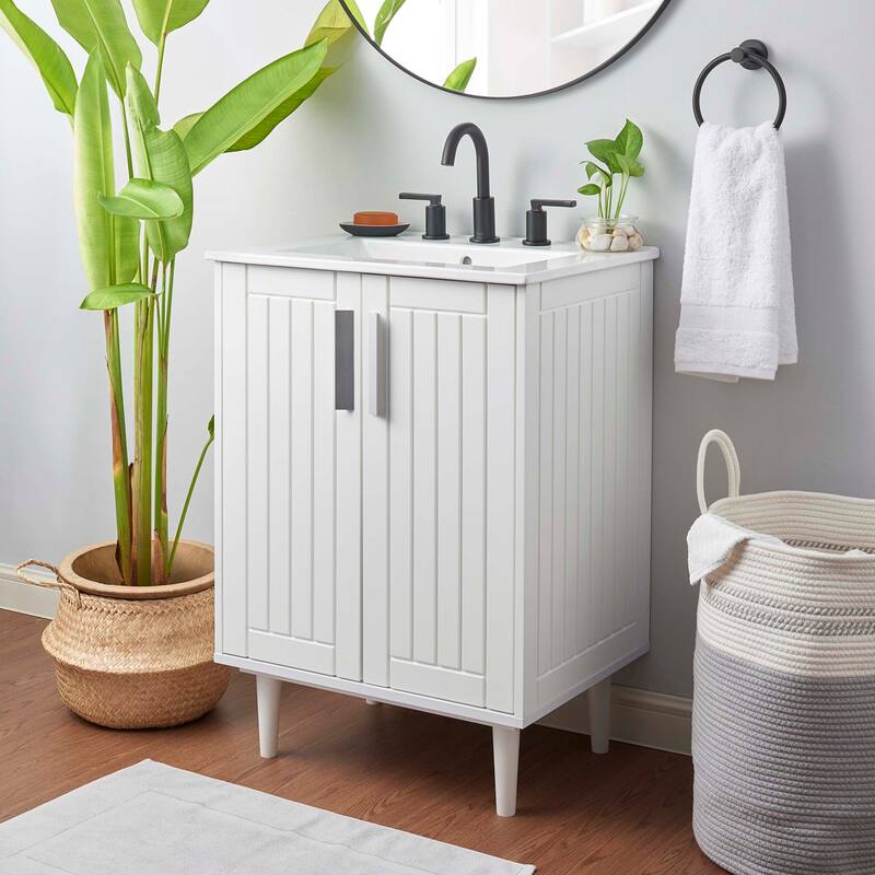 Augusta 24" Bathroom Vanity - White White