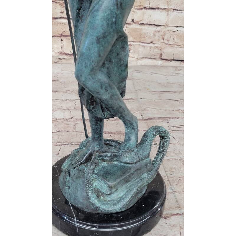 Blind Lady Justice Bronze Statue Sculpture Green Patina Oxidized Aged 19 Inches X 12 Inches