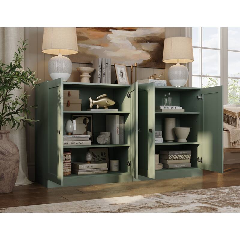 Palace Imports 100% Solid Wood 64" Sideboard with Raised Panel Doors & Adjustable Shelves