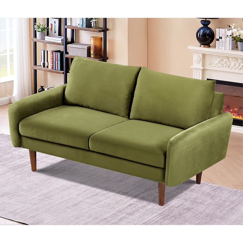US Pride Furnitirue 58''W Tapered Legs Kent Velvet Loveseat