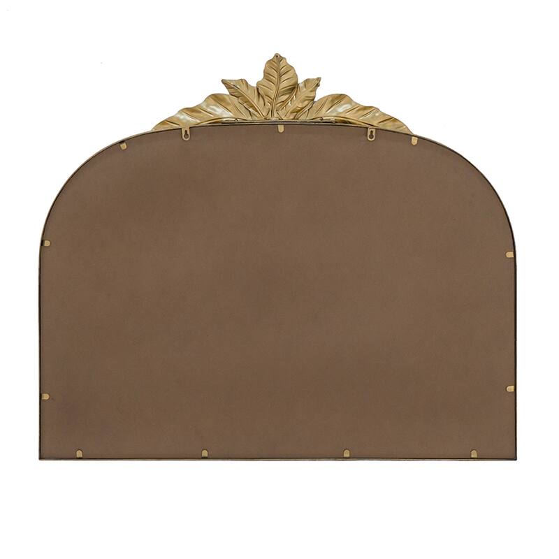 Gold Arched Mirror with Metal Frame