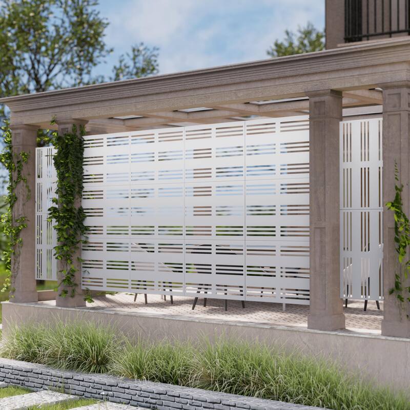 Outdoor Privacy Screen Metal Privacy Screen Panel Free Standing - 72*35