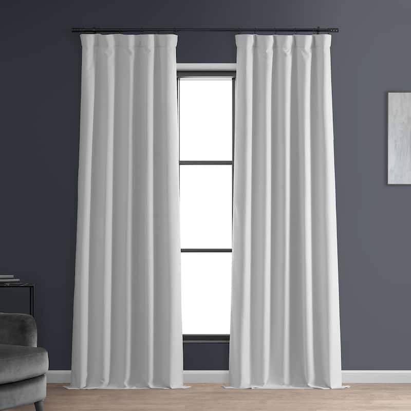 Exclusive Fabrics Faux Linen 100% Blackout Curtains Heat and Light Blocking - (1 Panel) - 50 X 108 - Mission White