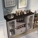 preview thumbnail 3 of 6, DH BASIC Traditional Coastal White 47-inch Glass-Door Wine Bar Cabinet by Denhour