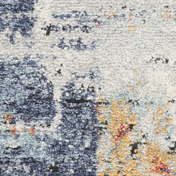 slide 2 of 8, Nourison Motion Indoor only Blue Abstract Area Rug - 5' 3" x 7' Blue/Multicolor - 5' 3" x 7' - Rectangle
