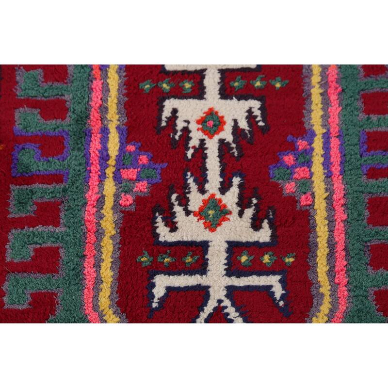 Geometric Anatolian Turkish Vintage Runner Rug Handmade Silk Carpet - 2'11"x 13'3"