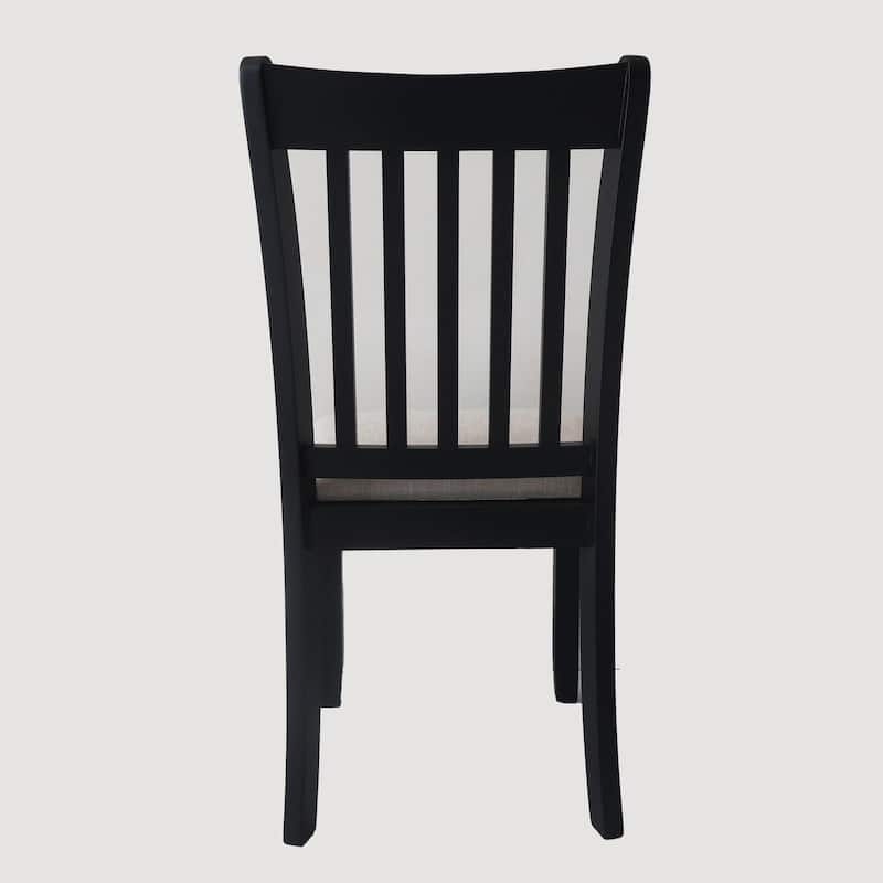Set of 2 White Finish Dining Room Chairs with Cushioned Seats