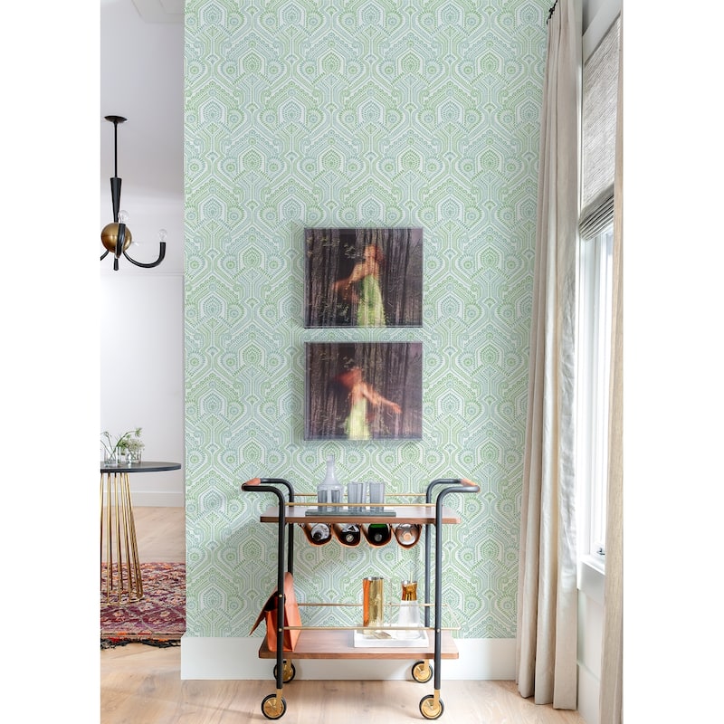 A-Street Prints Fernback Green Ornate Botanical Wallpaper