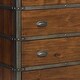 preview thumbnail 4 of 3, Wooden Chest with Studded Nailheads and 6 Spacious Drawers, Brown