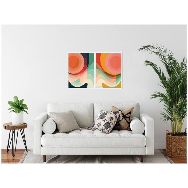Kate and Laurel Sylvie Summer Sun 1 and 2 Framed Canvas Art Set by Alicia Bock