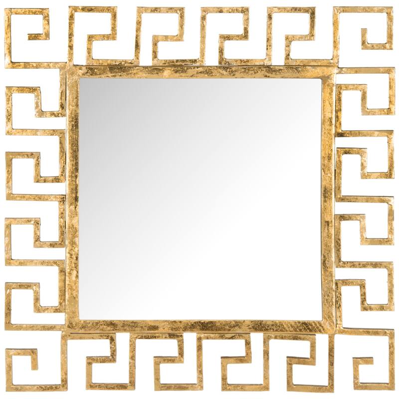 SAFAVIEH Eliana Greek Key Antique Gold 23-inch Square Decorative Mirror - 23" x 0.5" x 23" - 23Wx1Dx23H