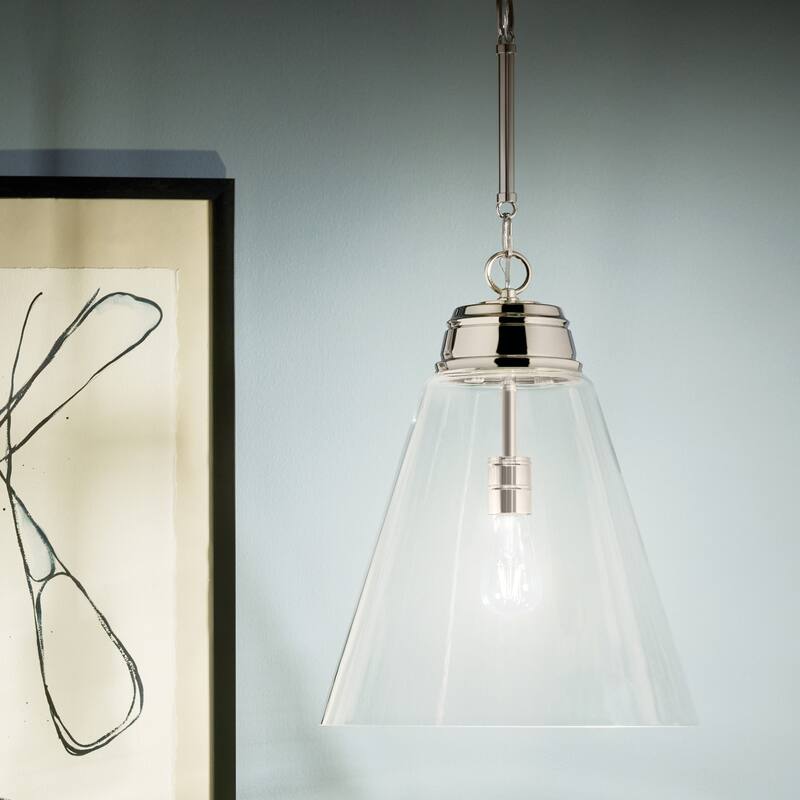 Kichler Lighting Marsailli 19.75" 1-Light Large Pendant with Clear Glass in Brushed Nickel - 15.75