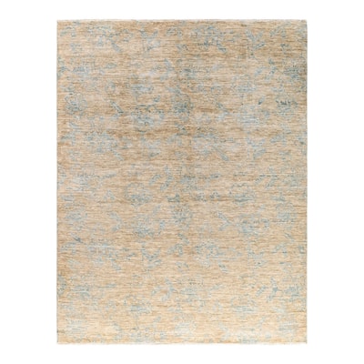 Modern One-of-a-Kind Handmade Area Rug - Brown, 8' 2" x 10' 1" - 8' 2" x 10' 1"