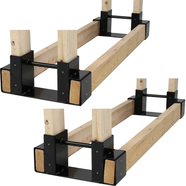 Sunnydaze decor sunnydaze diy log rack brackets kit steel outdoor adjustable 2025 storage