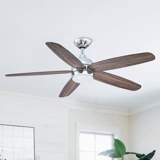 BreezeLite 52" Modern Chrome 3000K LED Ceiling Fan
